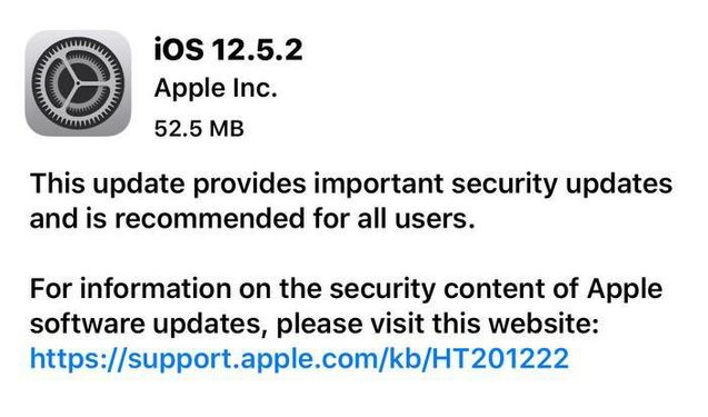 溧水苹果手机维修分享iOS12.5.2发布，建议所有老苹果用户安装 